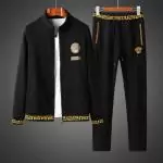 ensemble versace homme survetement jacket tracksuit long sleeved trousers with elastic waist black